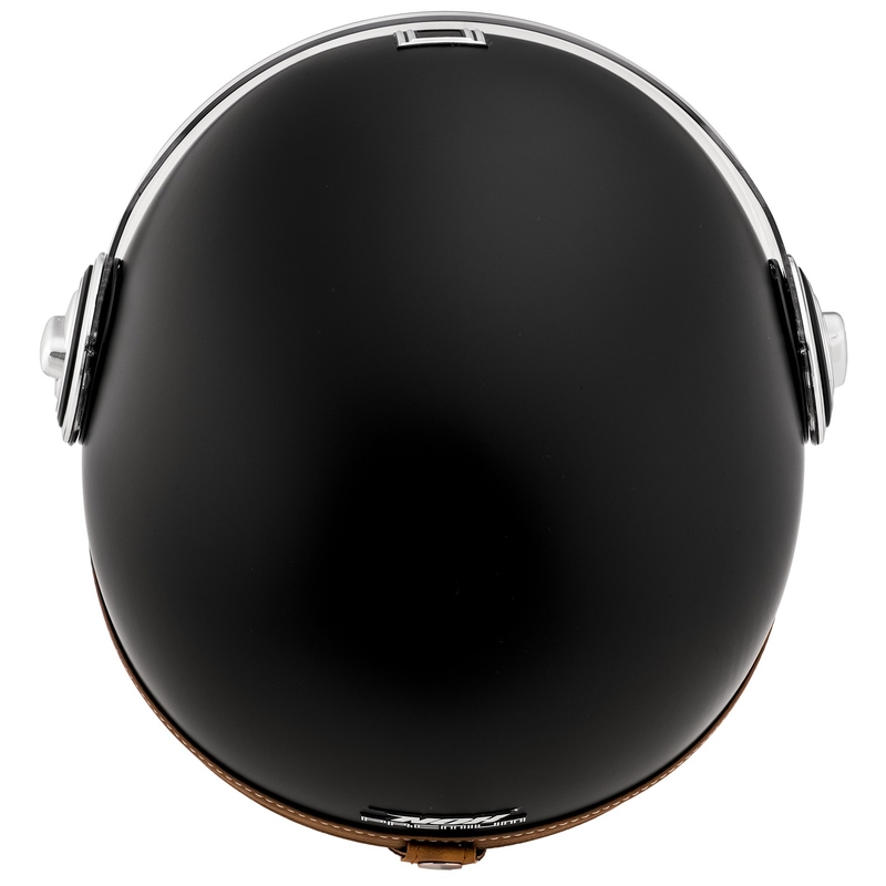 NOX PREMIUM Heritage avatud mootorrattakiiver mattmust pruuni nahaga