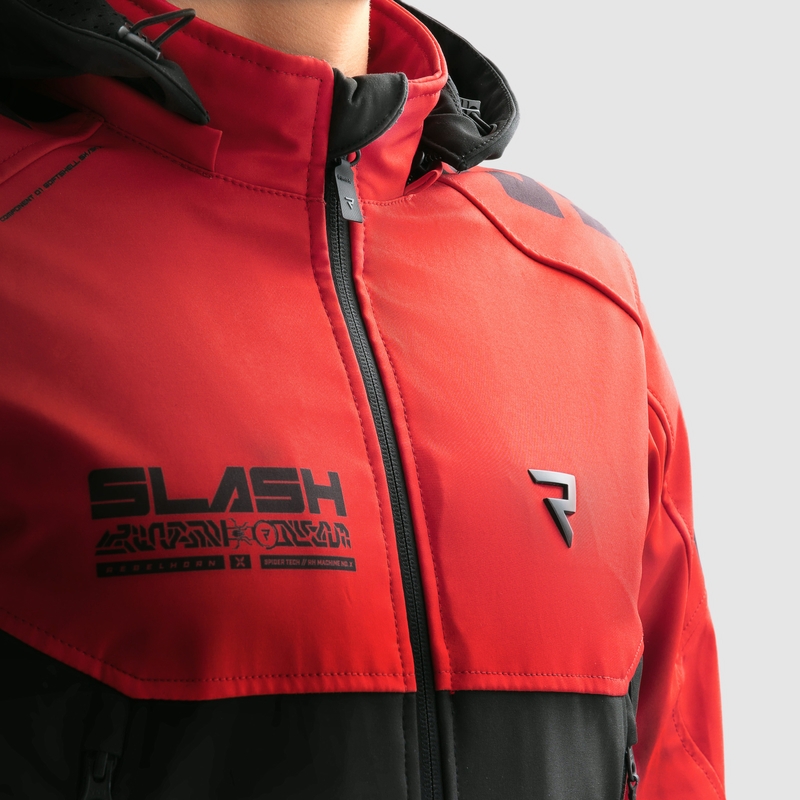 Rebelhorn Slash must-punane softshell mootorrattajakk