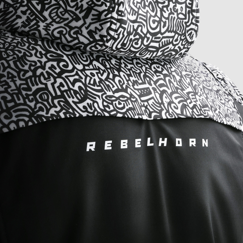 Softshell mootorratta jope Rebelhorn Slash Noriaki must ja valge
