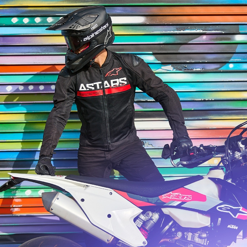 Alpinestars SMX Air must-fluo punane mootorrattajope
