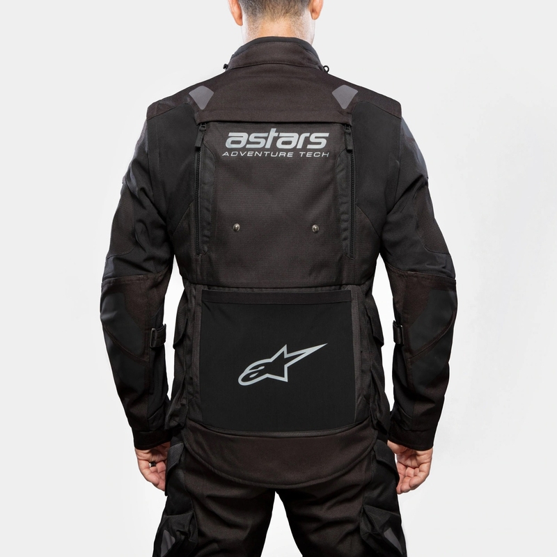 Alpinestars Halo Drystar tumesinine-haki-oranž-must mootorratta jope