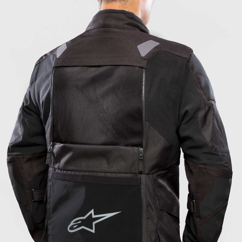Alpinestars Halo Drystar tumesinine-haki-oranž-must mootorratta jope