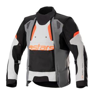 Alpinestars Halo Drystar helehall-tumehall-must-fluo punane mootorratta jope