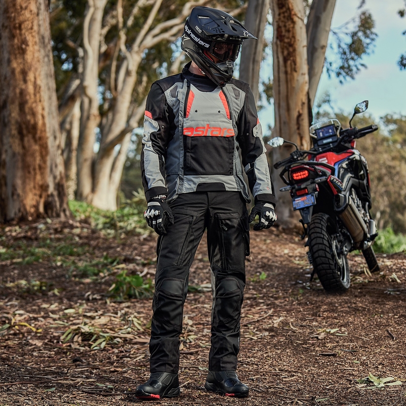 Alpinestars Halo Drystar helehall-tumehall-must-fluo punane mootorratta jope