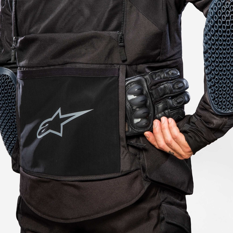 Alpinestars Halo Drystar helehall-tumehall-must-fluo punane mootorratta jope