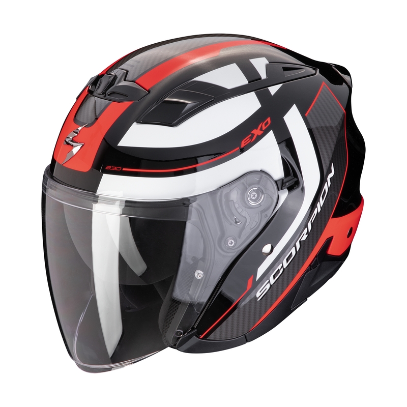 Avatud mootorratta kiiver SCORPION EXO-230 PUL must-punane allahindlus
