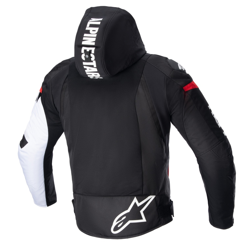 Alpinestars Zaca Air veekindel must, valge ja fluo punane mootorratta jope