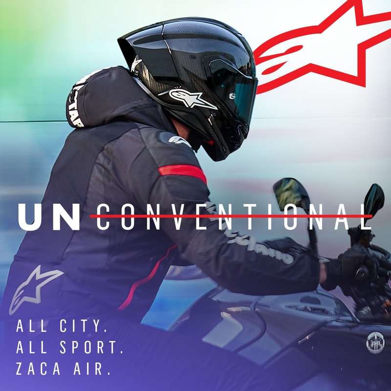 Alpinestars Zaca Air veekindel must, valge ja fluo punane mootorratta jope