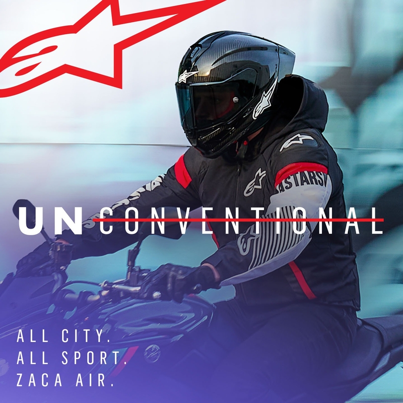 Alpinestars Zaca Air veekindel must, valge ja fluo punane mootorratta jope