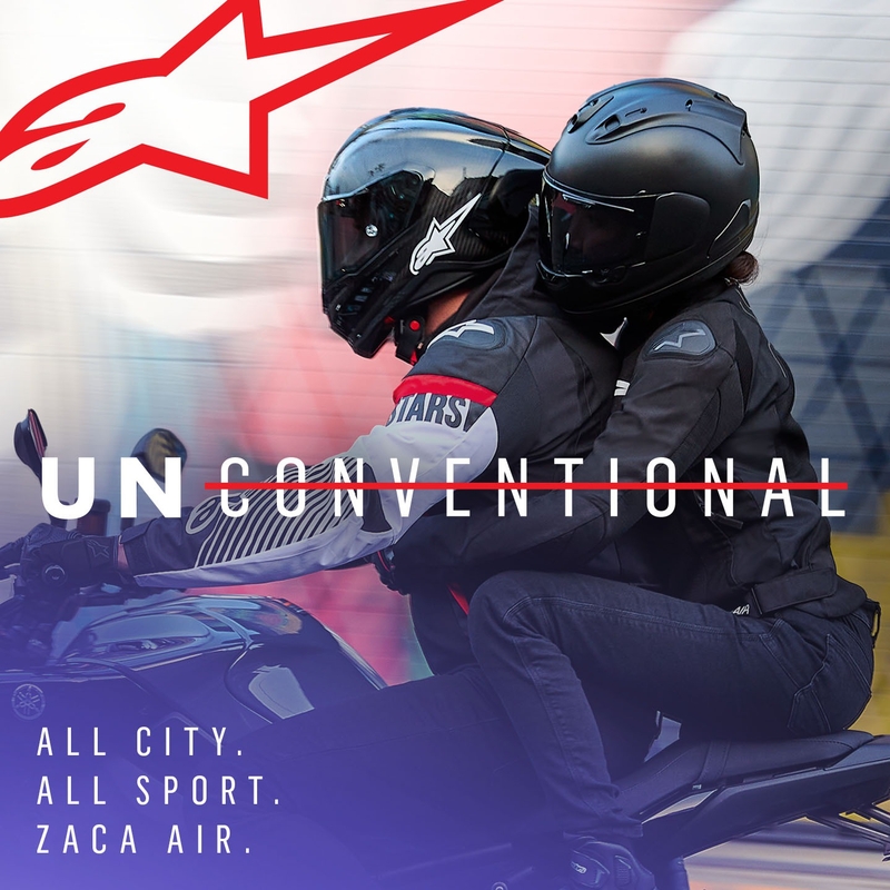 Alpinestars Zaca Air veekindel must, valge ja fluo punane mootorratta jope