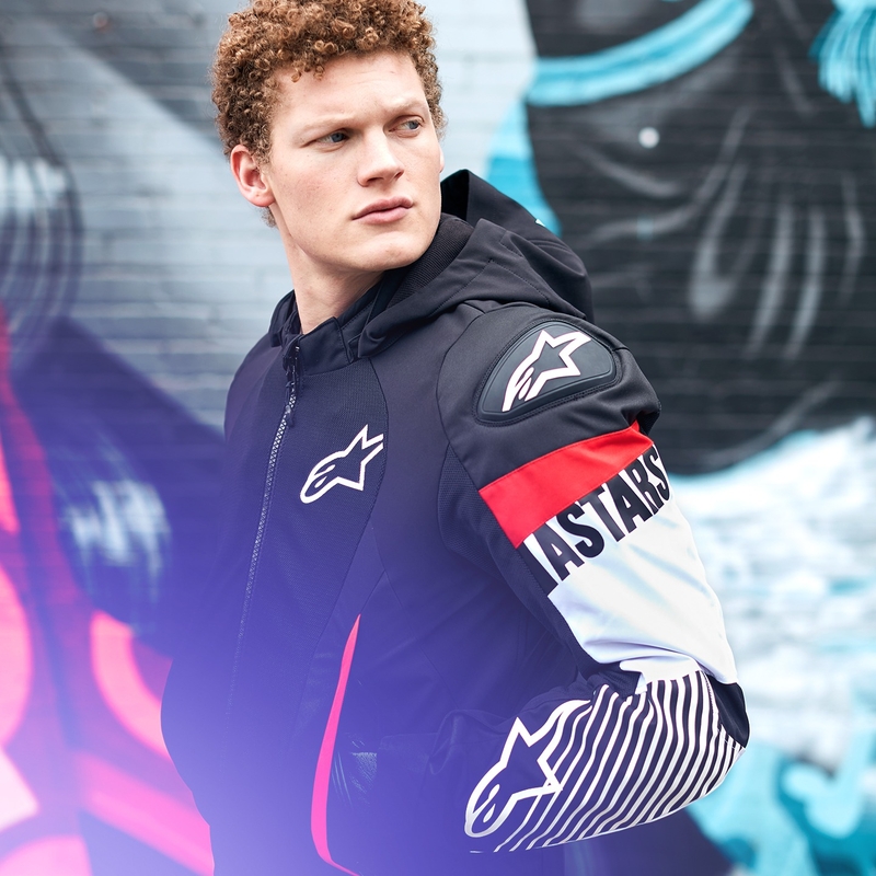 Alpinestars Zaca Air veekindel must, valge ja fluo punane mootorratta jope