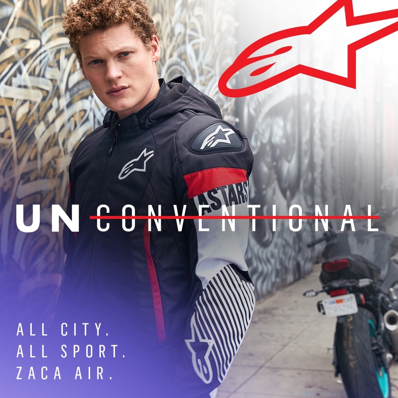 Alpinestars Zaca Air veekindel must, valge ja fluo punane mootorratta jope