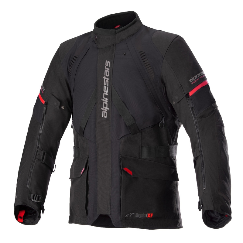 Alpinestars Monteira Drystar XF must ja punane mootorratta jope