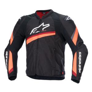 Alpinestars T-GP PLUS R 4 must-fluo punane mootorratta jope