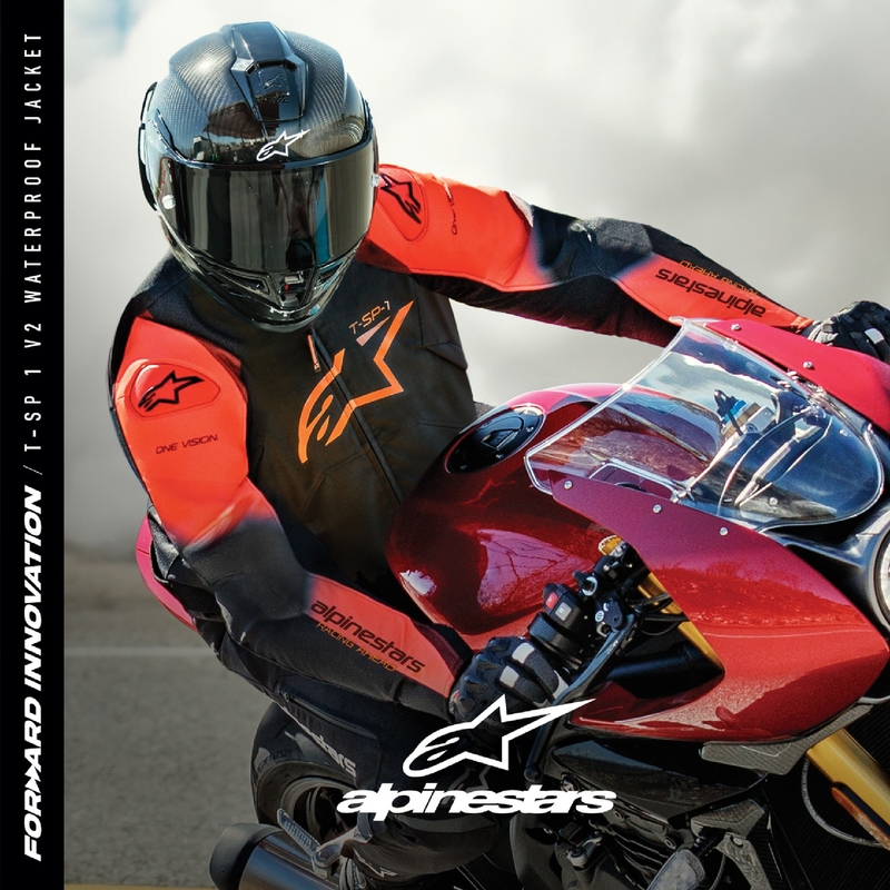 Alpinestars T-SP 1 2 veekindel must-fluoripunane mootorratta jakk