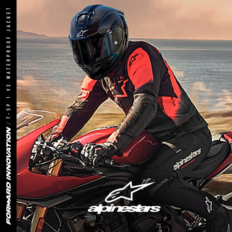 Alpinestars T-SP 1 2 veekindel must-fluoripunane mootorratta jakk