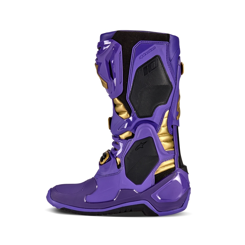 Alpinestars Tech 10 Limited Edition Champ lilla ja kuldne mootorratta saapad