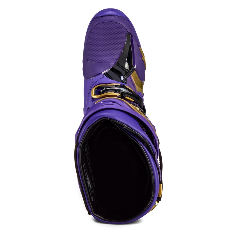 Alpinestars Tech 10 Limited Edition Champ lilla ja kuldne mootorratta saapad