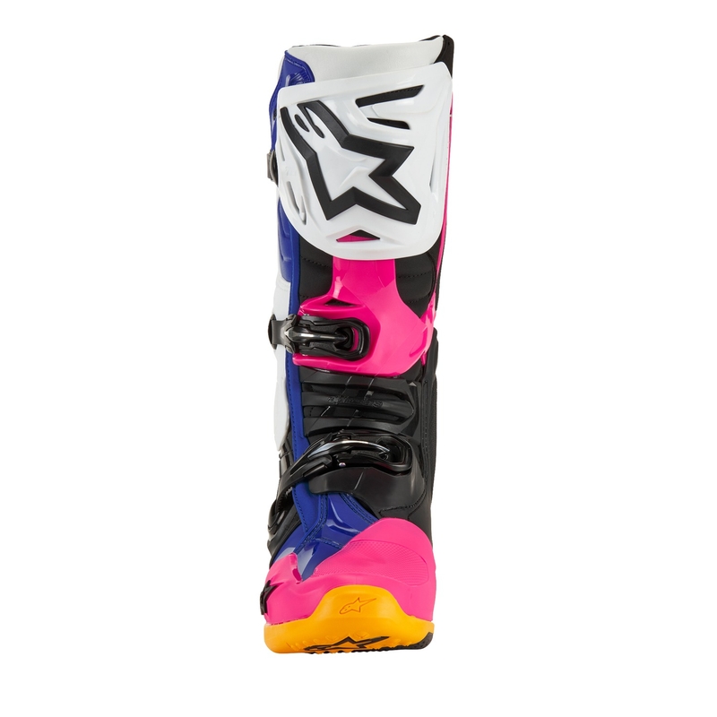 Alpinestars Tech 10 Limited Edition Coast White-Dark Blue-Pink-Fluo Yellow-Orange-Black mootorratta saapad