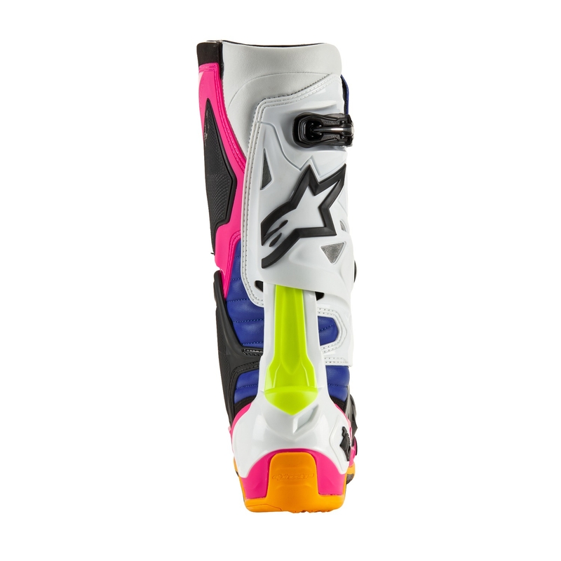 Alpinestars Tech 10 Limited Edition Coast White-Dark Blue-Pink-Fluo Yellow-Orange-Black mootorratta saapad