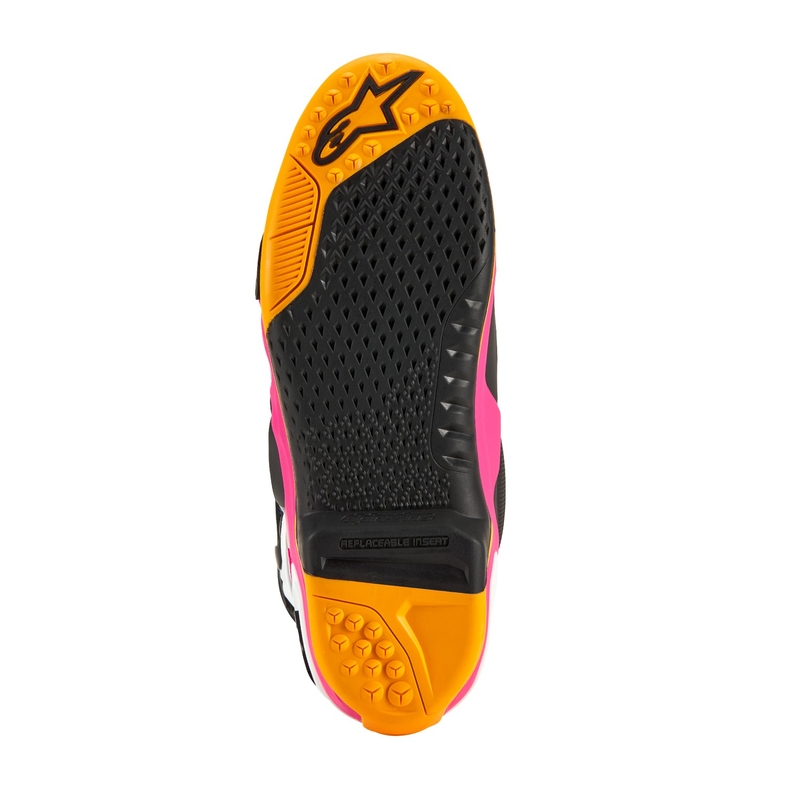 Alpinestars Tech 10 Limited Edition Coast White-Dark Blue-Pink-Fluo Yellow-Orange-Black mootorratta saapad