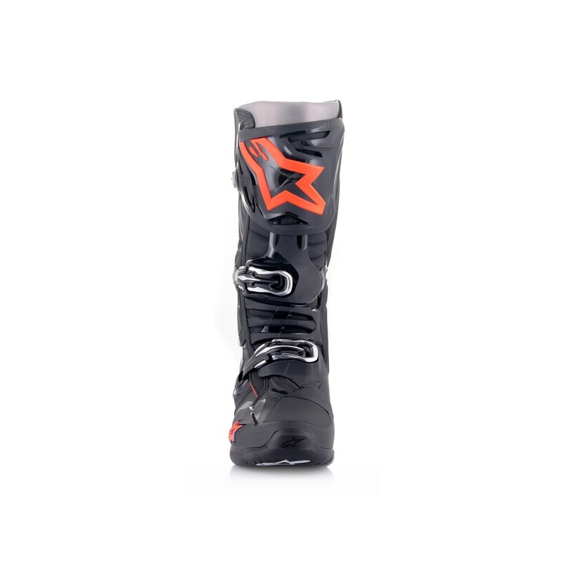 Alpinestars Tech 10 must-fluo punane-hall mootorratta saapad