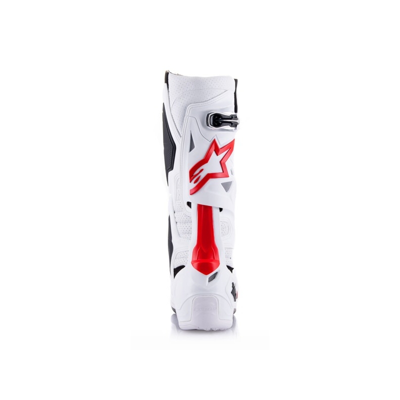 Alpinestars Tech 10 Supervented mootorratta saapad perforeeritud valge, punane ja must