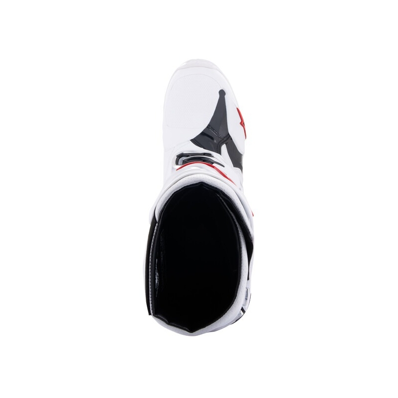 Alpinestars Tech 10 Supervented mootorratta saapad perforeeritud valge, punane ja must