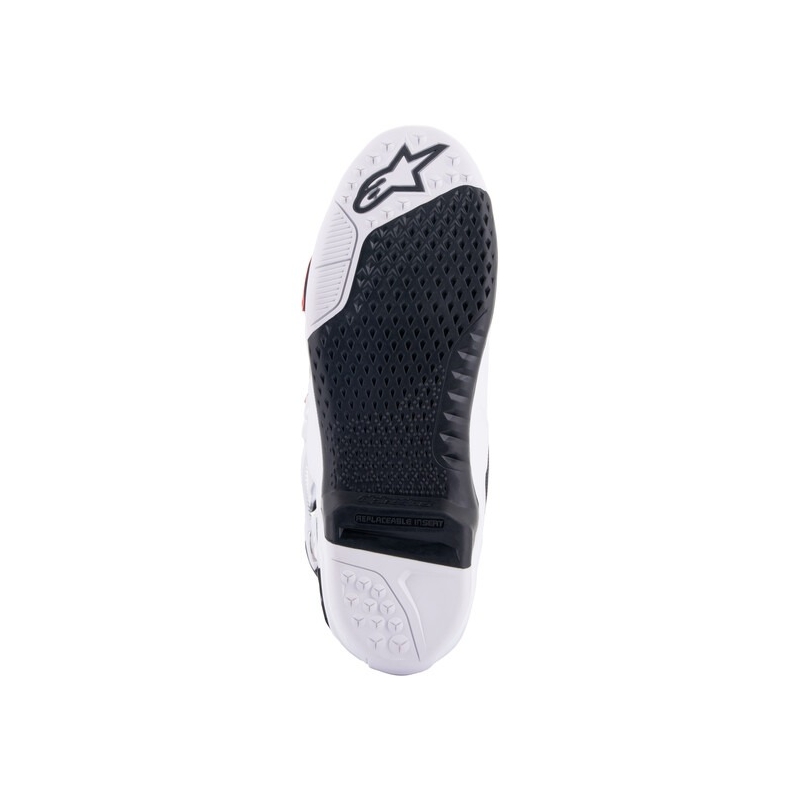 Alpinestars Tech 10 Supervented mootorratta saapad perforeeritud valge, punane ja must