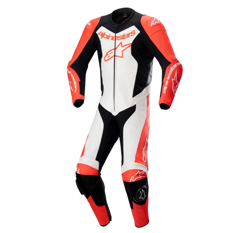 Alpinestars GP Force Lurv fluo punane-valge-must üheosaline nahast mootorrattaülikond