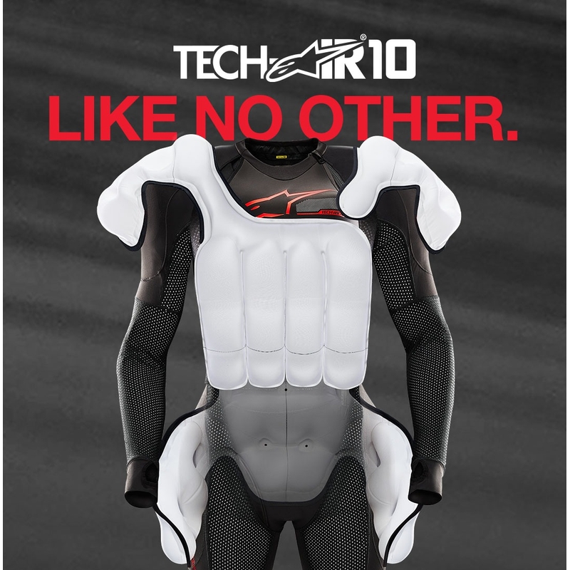 Alpinestars TECH-AIR®10 turvapadjasüsteem must-punane-hall
