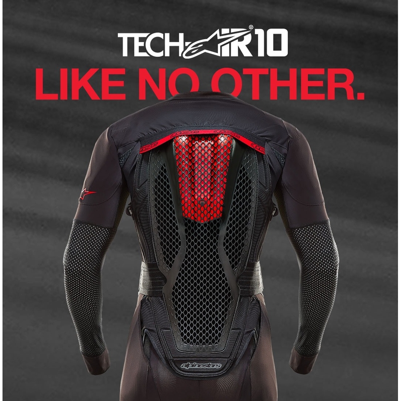 Alpinestars TECH-AIR®10 turvapadjasüsteem must-punane-hall
