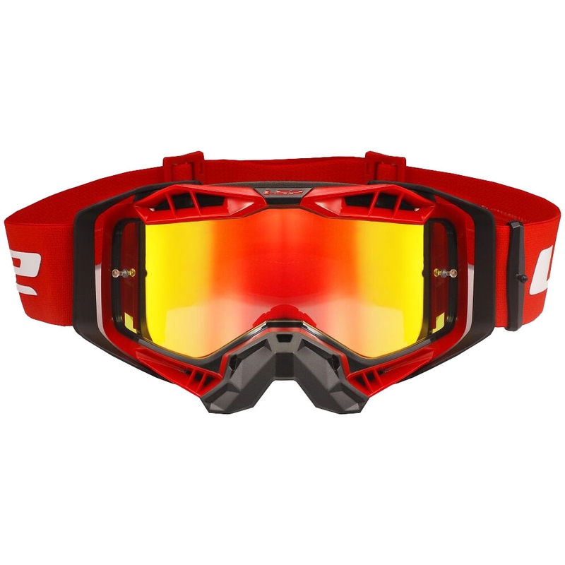 Motokross prillid LS2 Aura PRO must-punane iriidium plexi