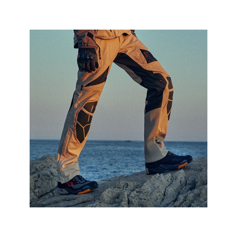 Alpinestars AMT-10R DRYSTAR XF mootorratta püksid liivamustad-oranžid