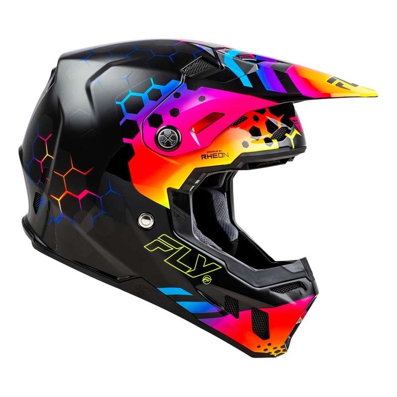 Motokrossikiiver FLY Racing Formula CC Tektonic must-kollane-roosa