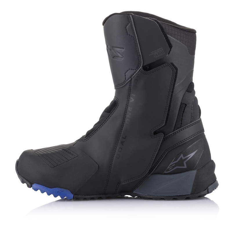 Alpinestars RT-8 GORE-TEX mustad ja sinised mootorrattasaapad