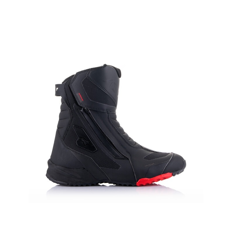 Alpinestars RT-7 DRYSTAR mustad ja punased mootorrattasaapad