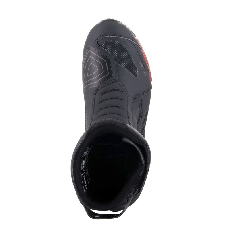 Alpinestars RT-7 DRYSTAR mustad ja punased mootorrattasaapad