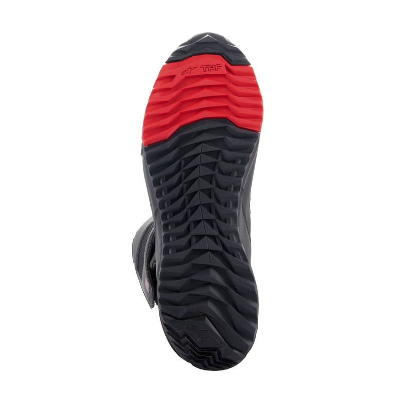 Alpinestars RT-7 DRYSTAR mustad ja punased mootorrattasaapad