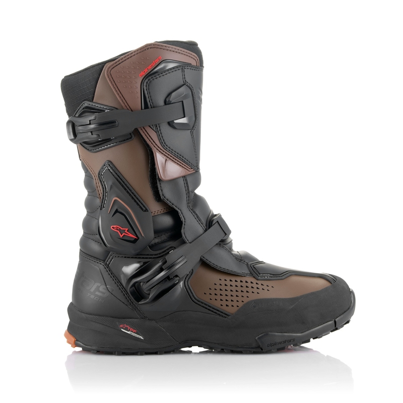 Alpinestars XT-8 GORE-TEX mustad ja pruunid mootorrattasaapad