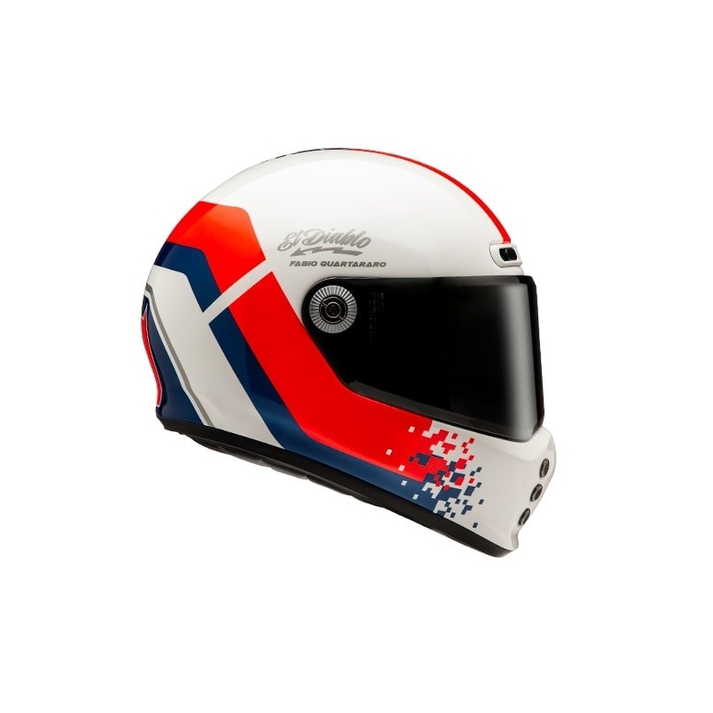 Integreeritud mootorratta kiiver HJC V10 Fabio Quartararo 20 Retro valge-punane-sinine
