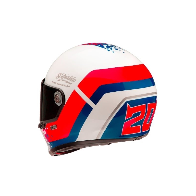 Integreeritud mootorratta kiiver HJC V10 Fabio Quartararo 20 Retro valge-punane-sinine