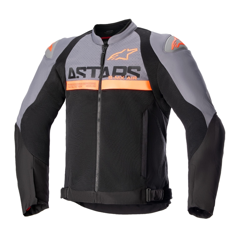 Alpinestars SMX Air tumehall-must-fluooranž mootorrattajope