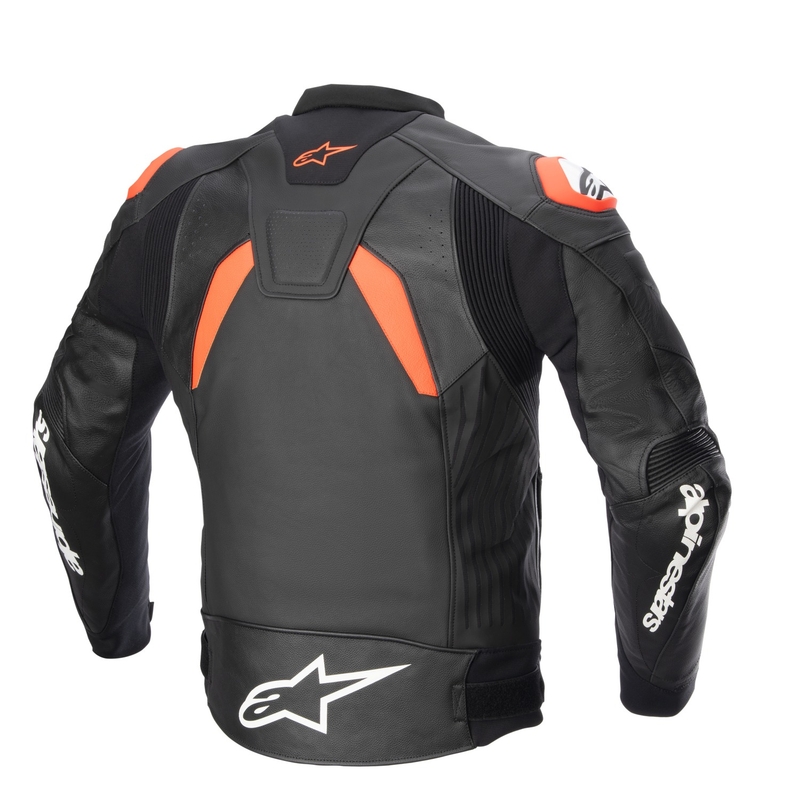 Alpinestars GP PLUS 4 must-fluo punane-valge mootorratta jope