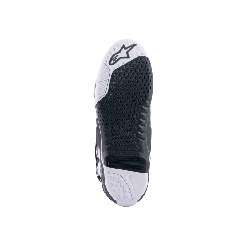 Alpinestars Tech 10 Supervented perforeeritud sinine-lilla-roosa-valge-hall-mustad mootorratta saapad