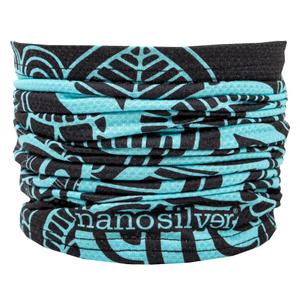 Multifunktsionaalne kaelasoojendaja nanosilver® Flower must-türkissinine