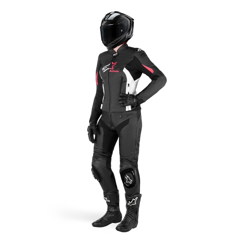 Alpinestars GP PLUS 4 naiste mootorratta jope must, valge ja roosa