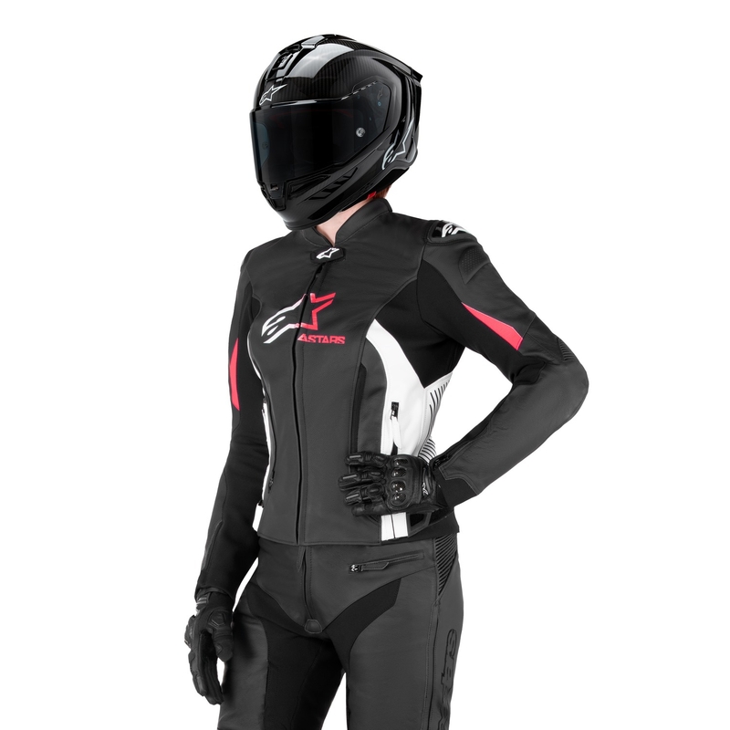 Alpinestars GP PLUS 4 naiste mootorratta jope must, valge ja roosa
