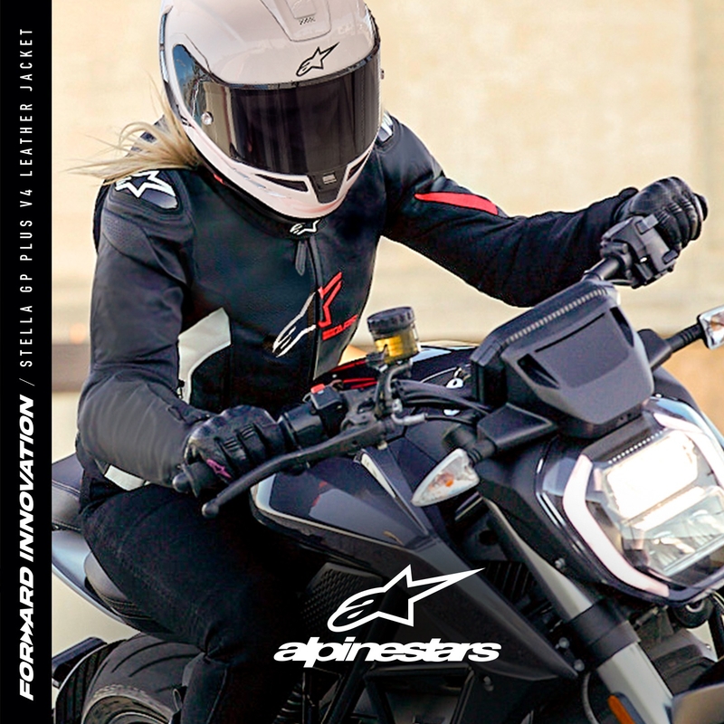 Alpinestars GP PLUS 4 naiste mootorratta jope must, valge ja roosa