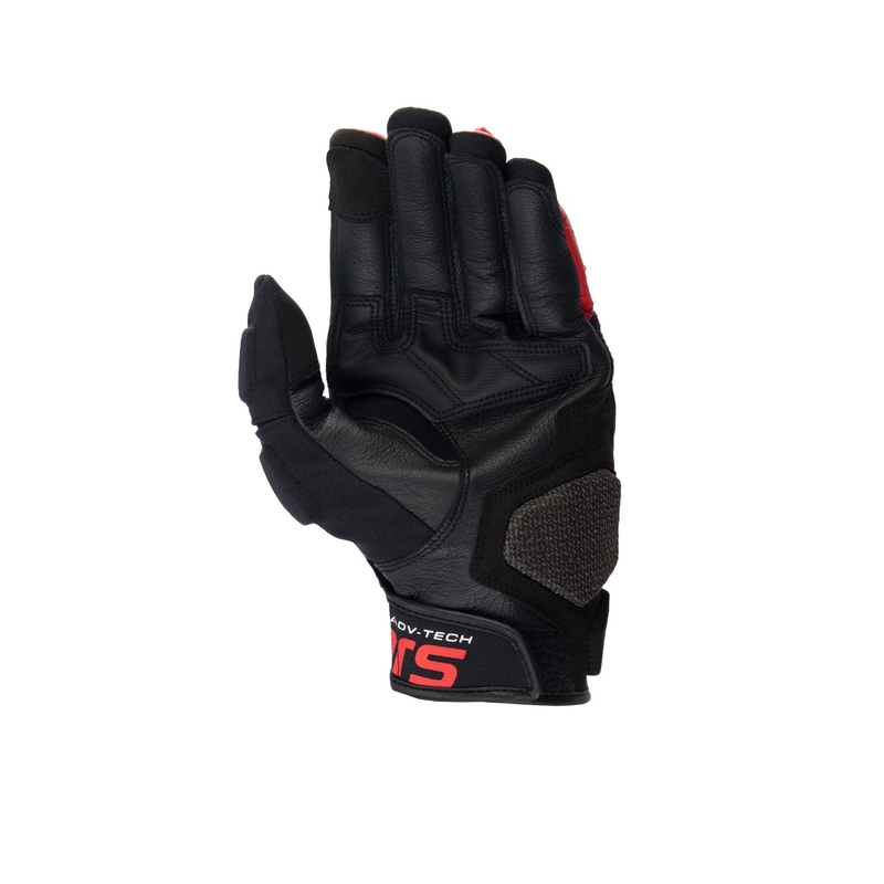Alpinestars Halo mustad, valged ja punased mootorratta kindad